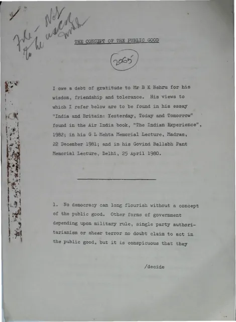 First page of THE CONCEPT OF THE PUBLIC GOOD
