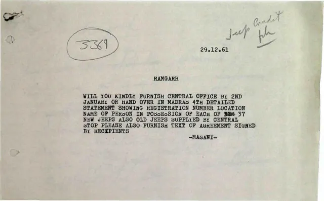 First page of Letter to Ramgarh