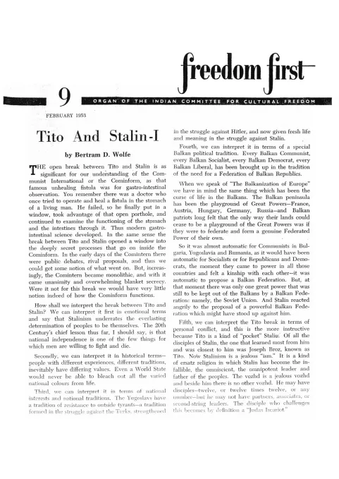 First page of Freedom First
