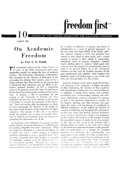First page of Freedom First