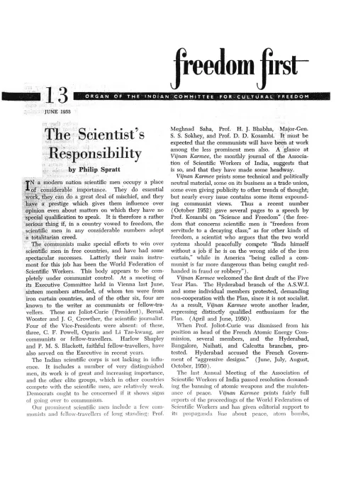 First page of Freedom First