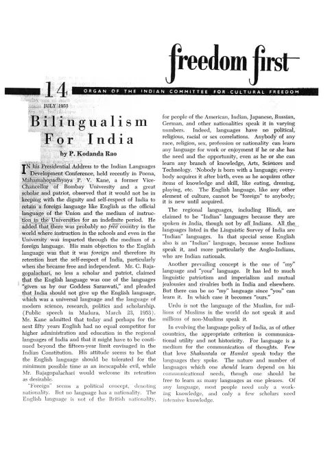 First page of Freedom First