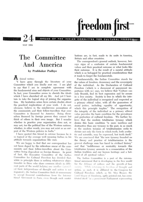 First page of Freedom First