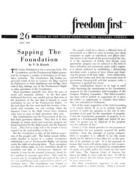 First page of Freedom First