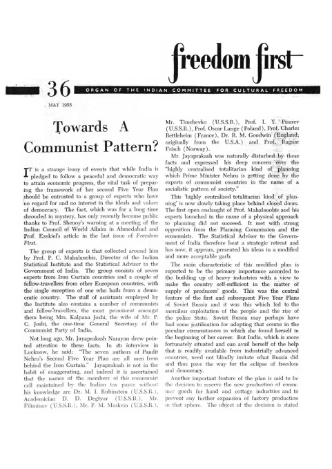 First page of Freedom First