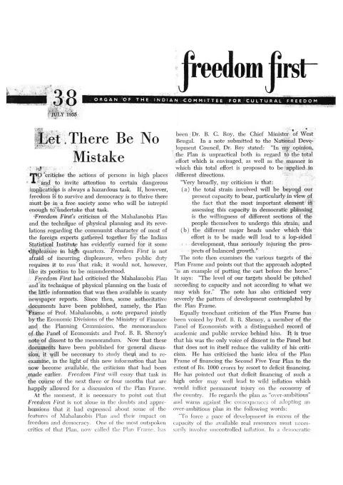 First page of Freedom First