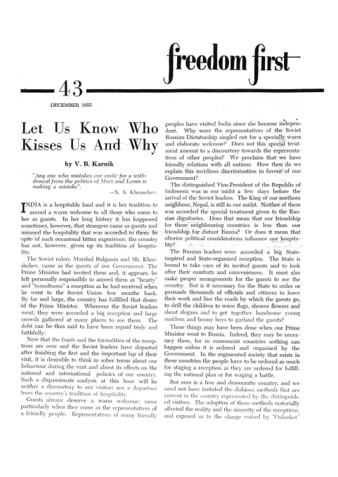 First page of Freedom First