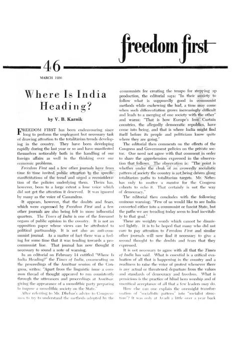 First page of Freedom First
