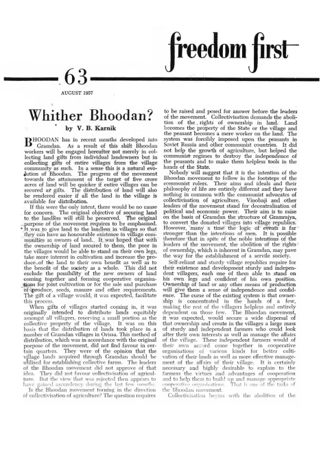 First page of Freedom First