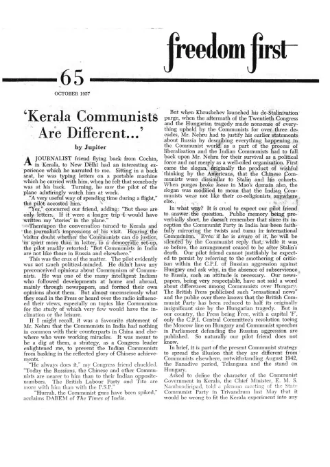 First page of Freedom First