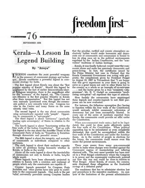 First page of Freedom First