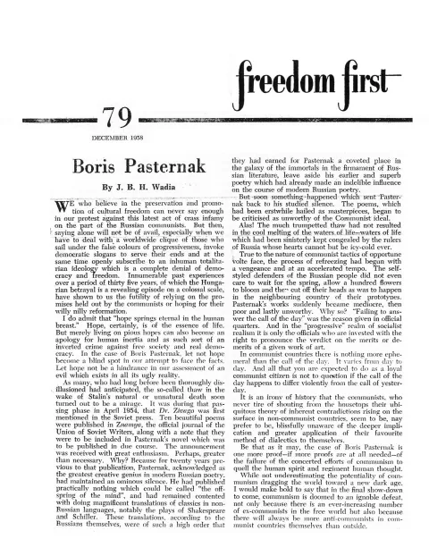 First page of Freedom First