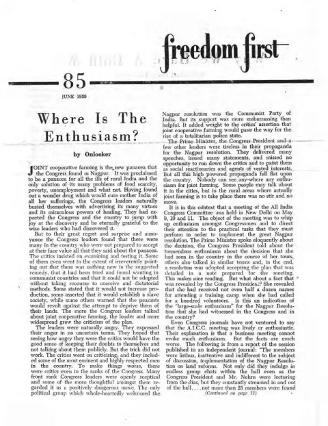 First page of Freedom First