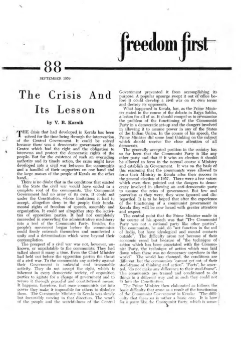 First page of Freedom First