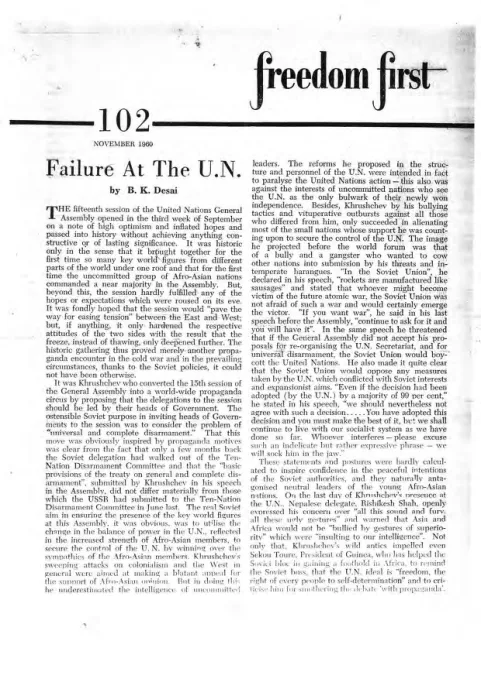 First page of Freedom First
