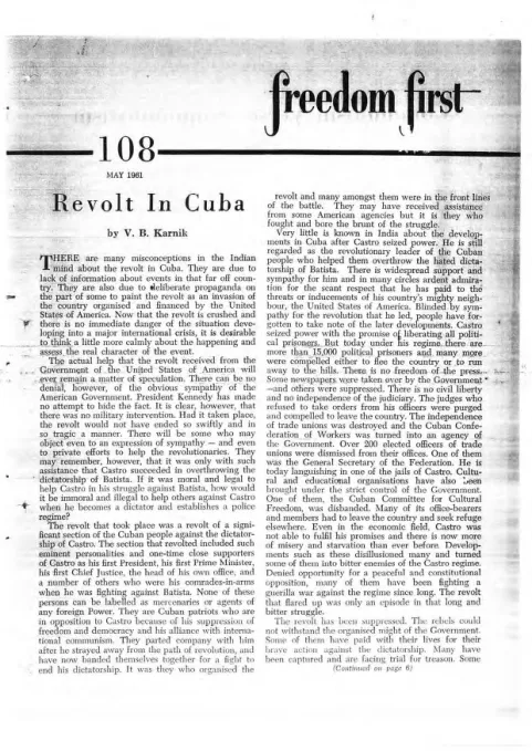 First page of Freedom First