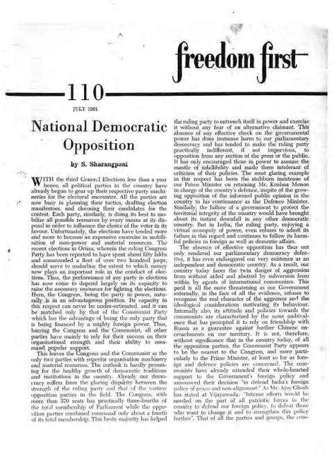 First page of Freedom First