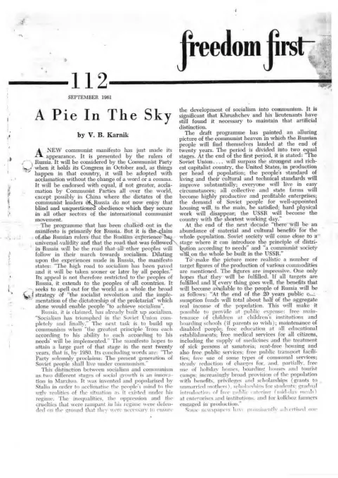 First page of Freedom First