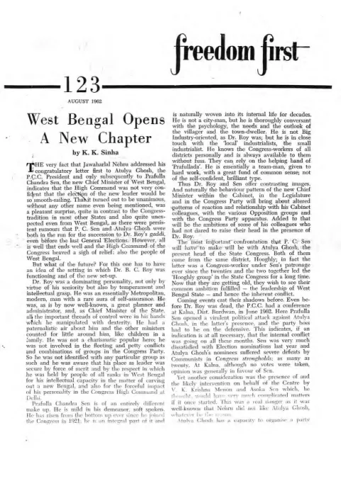 First page of Freedom First