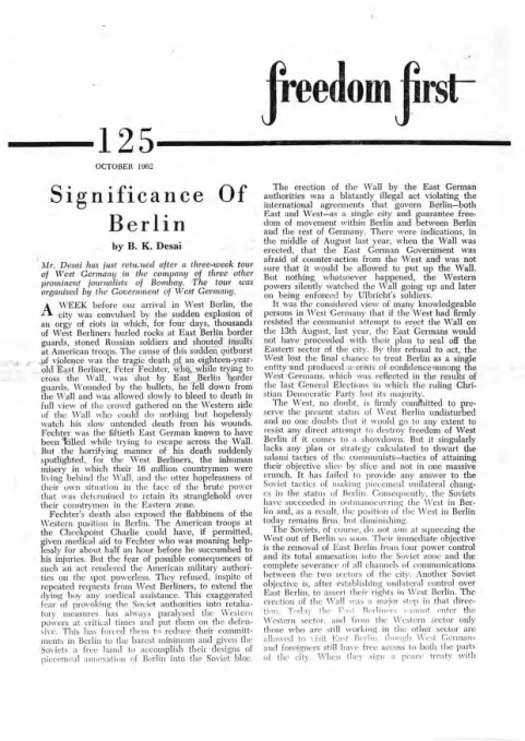 First page of Freedom First