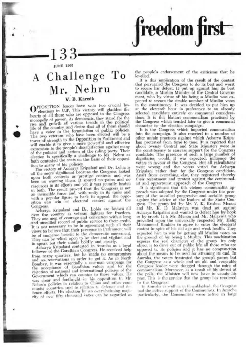 First page of Freedom First