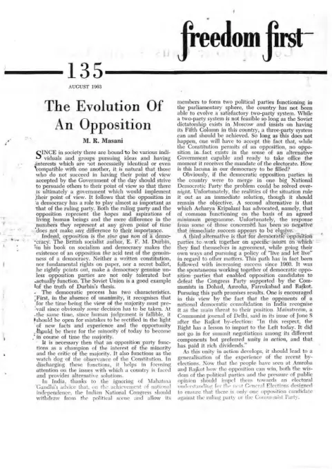 First page of Freedom First