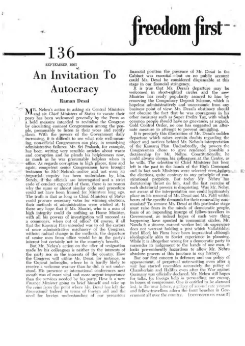 First page of Freedom First