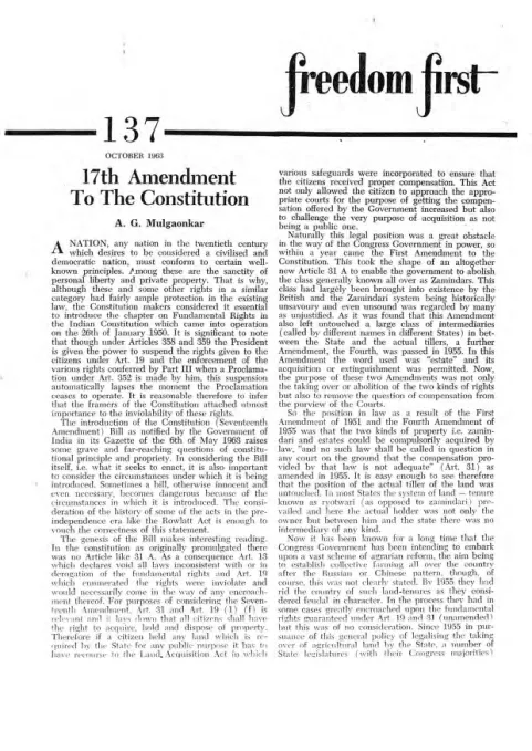 First page of Freedom First
