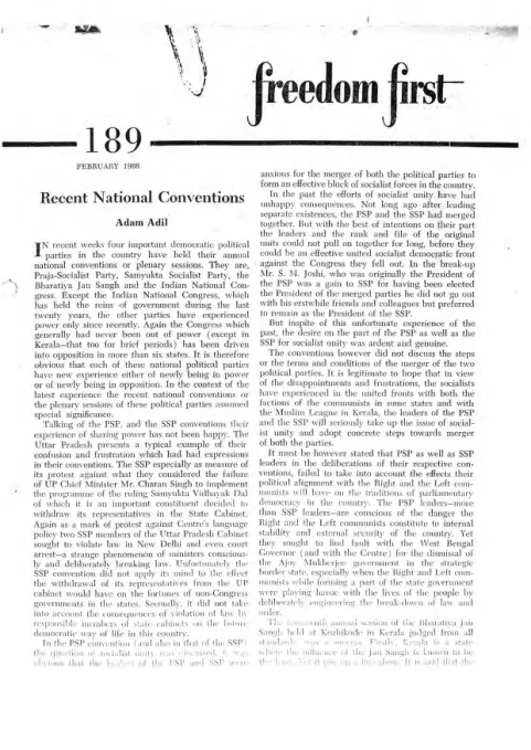 First page of Freedom First