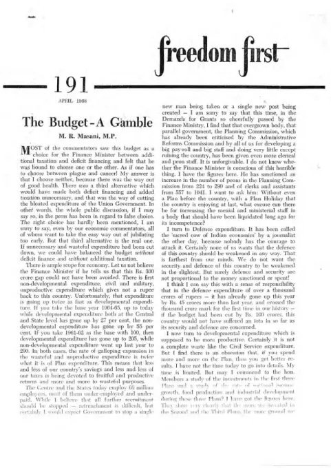 First page of Freedom First