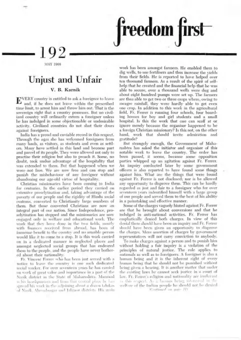 First page of Freedom First