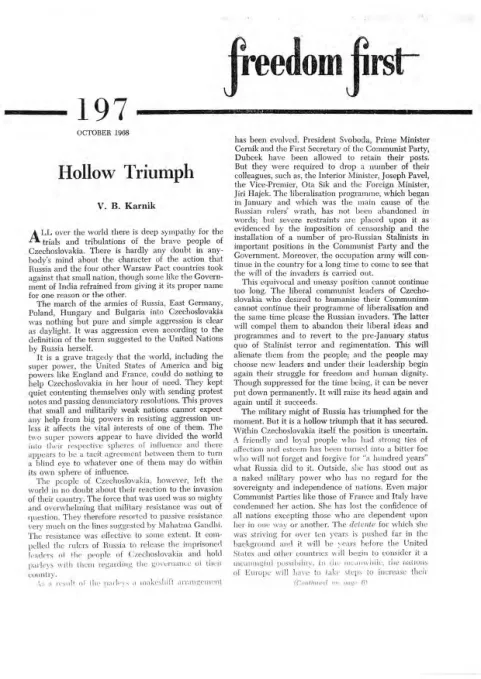 First page of Freedom First