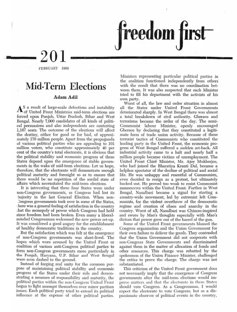 First page of Freedom First