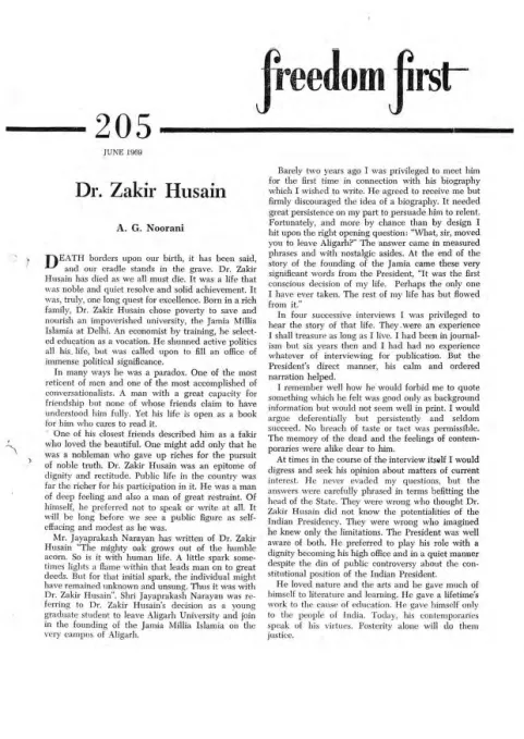 First page of Freedom First