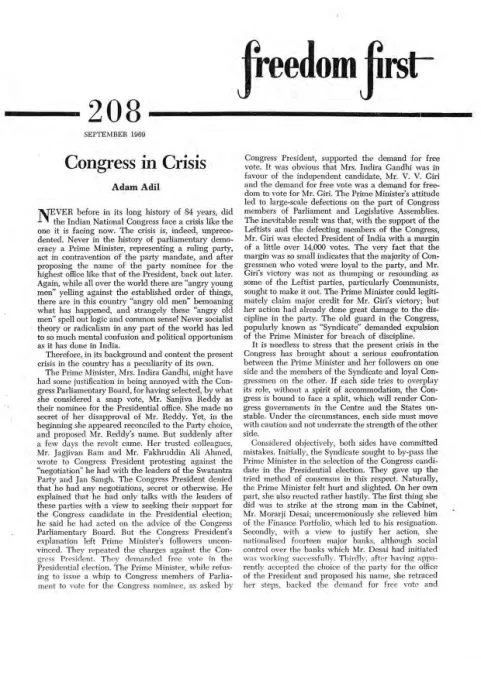 First page of Freedom First