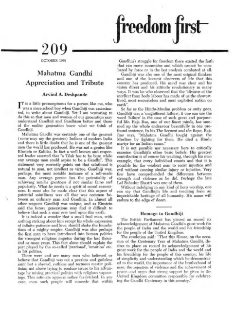 First page of Freedom First