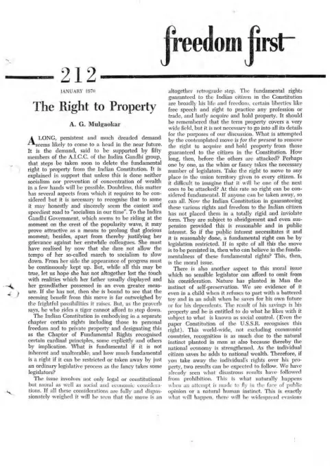 First page of Freedom First
