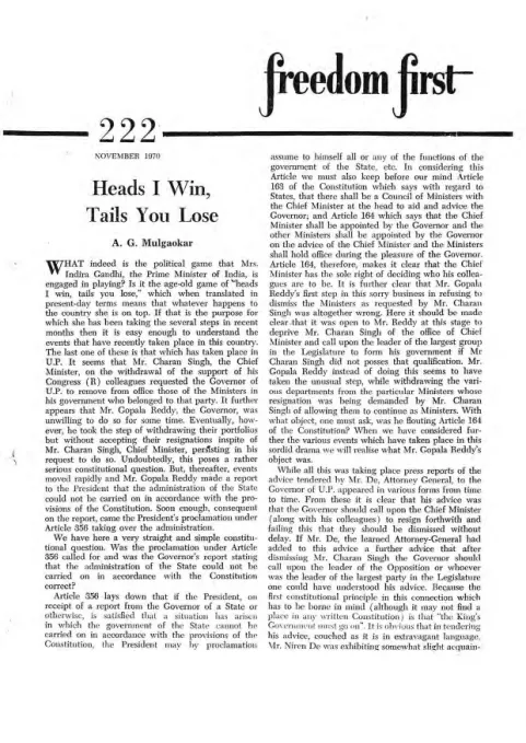 First page of Freedom First