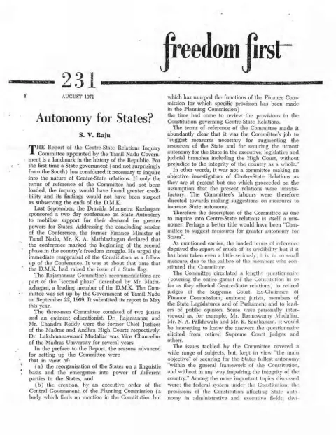 First page of Freedom First