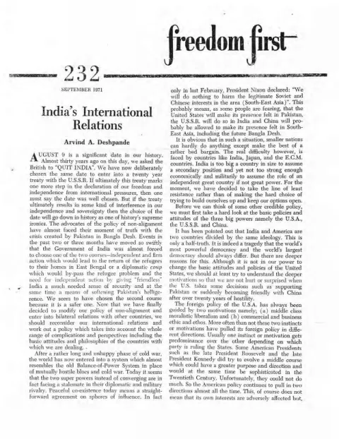 First page of Freedom First
