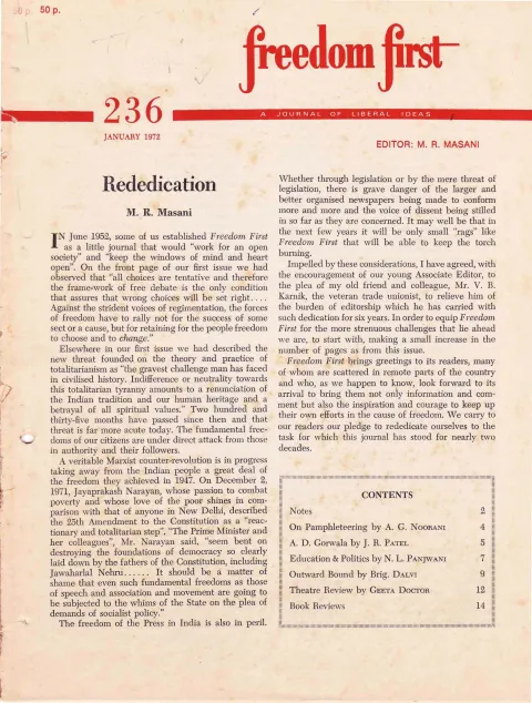 First page of Freedom First