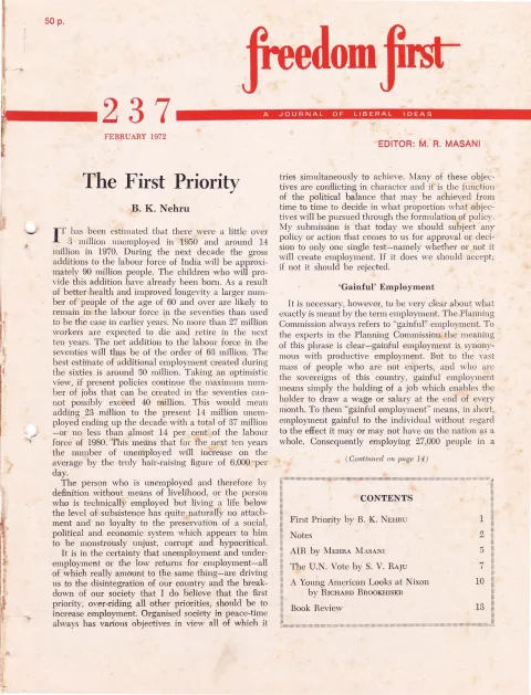 First page of Freedom First