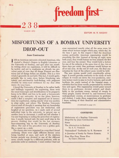 First page of Freedom First