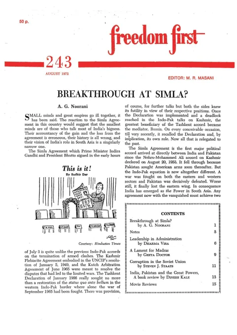 First page of Freedom First