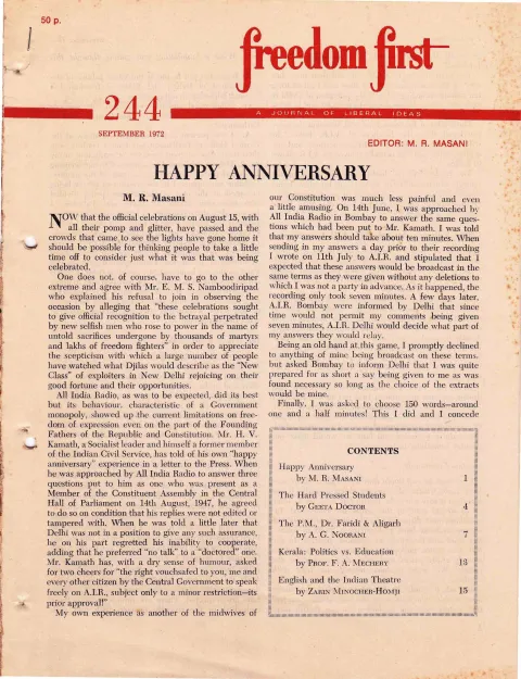 First page of Freedom First