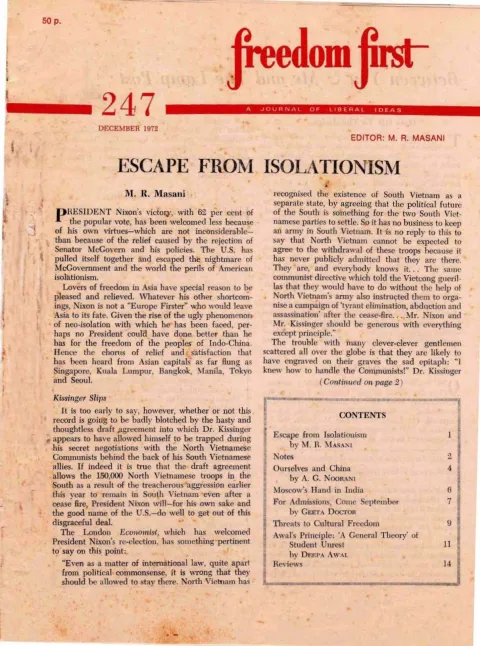 First page of Freedom First