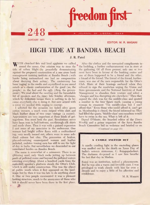 First page of Freedom First