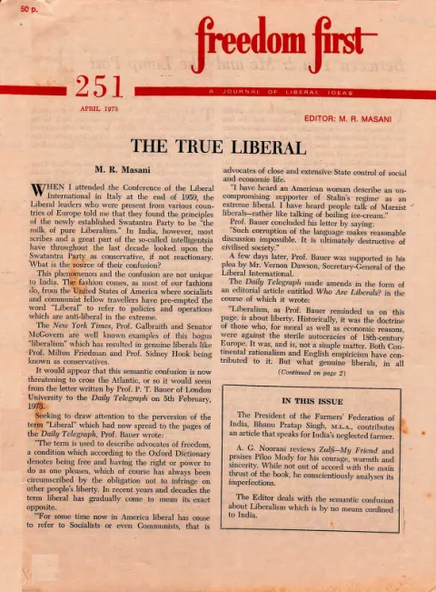 First page of Freedom First
