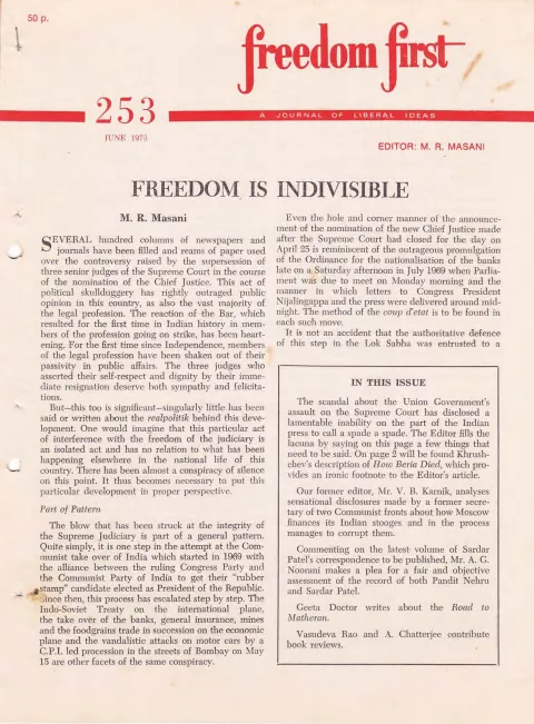 First page of Freedom First