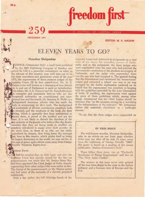 First page of Freedom First